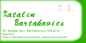 katalin bartakovics business card